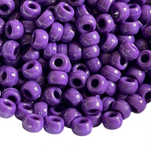 KOP142 Koraliki oponki 9mm kandi pony bead fiolet śliwkowy 20szt