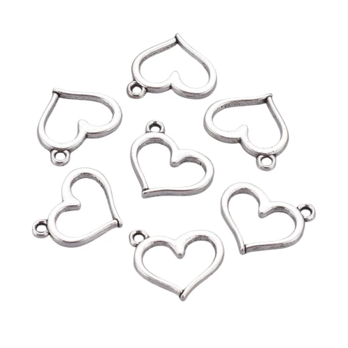 ZAW260 Zawieszki charm metalowe serce serduszko SERCA ramka 10szt