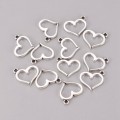ZAW260 Zawieszki charm metalowe serce serduszko SERCA ramka 10szt