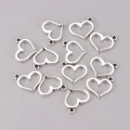ZAW260 Zawieszki charm metalowe serce serduszko SERCA ramka 10szt