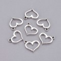 ZAW260 Zawieszki charm metalowe serce serduszko SERCA ramka 10szt