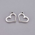ZAW260 Zawieszki charm metalowe serce serduszko SERCA ramka 10szt