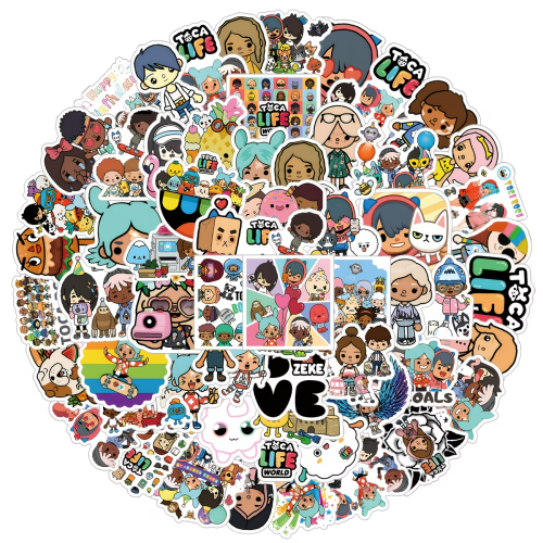 W248 Naklejki STICKER BOMB WLEPY wlepki gra Toca Boca Life 62szt