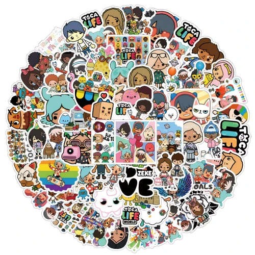 W248 Naklejki STICKER BOMB WLEPY wlepki gra Toca Boca Life 62szt