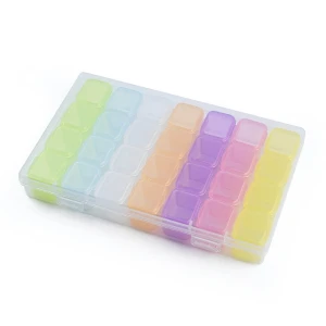 ORG8 Plastikowy pojemnik pudełko 175x110mm organizer 28 przegródek na koraliki drobiazgi