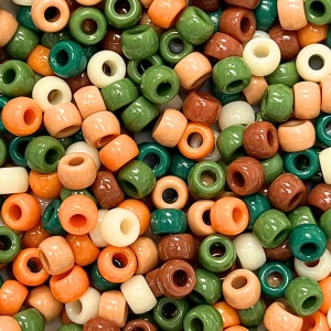 KOP143 Koraliki oponki 9mm kandi pony bead miks kolory natury lato 50szt