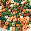 KOP143 Koraliki oponki 9mm kandi pony bead miks kolory natury lato 50szt