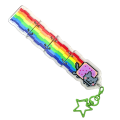 BHM1 Brelok breloczek 19cm hand made segmentowy Nyan Cat kotek pixel art