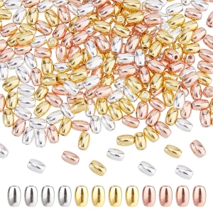 KSZ73 Koraliki szklane ryż owalne owal 4,5mm metaliczne galwanizowane mix 285szt box