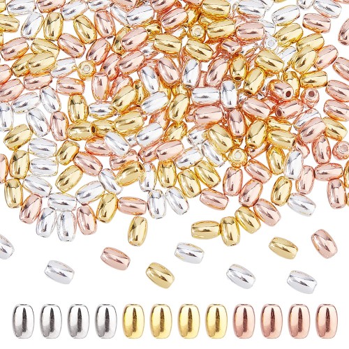 KSZ73 Koraliki szklane ryż owalne owal 4,5mm metaliczne galwanizowane mix 285szt box