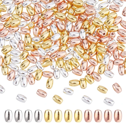 KSZ73 Koraliki szklane ryż owalne owal 4,5mm metaliczne galwanizowane mix 285szt box