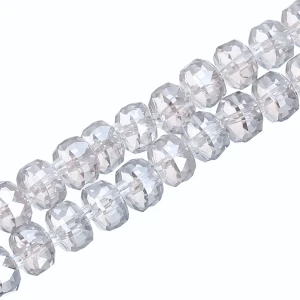 KSZ75 Koraliki szklane RONDELLE OPONKA OPONKI 8mm kryształowe light AB 10szt
