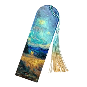 ZHM3 Zakładka do książki hand made druk UV styl van Gogh pejzaż ze zbożem