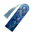 ZHM6 Zakładka do książki hand made druk UV styl van Gogh niebieskie irysy irys