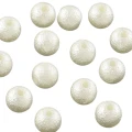 PER27 Koraliki akrylowe perłowe kulka gniecione crackle 6mm białe kremowe 30szt