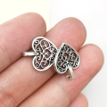 ZAW264 Zawieszki metalowe serce serduszko gotyk stare srebro 5szt