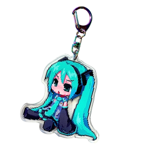BHM8 Brelok breloczek akrylowy 10,6cm HM Pixel art Hatsune Miku