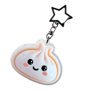 BHM10 Brelok breloczek akrylowy z brokatem Hand Made Pierożek Pieróg pierogi 