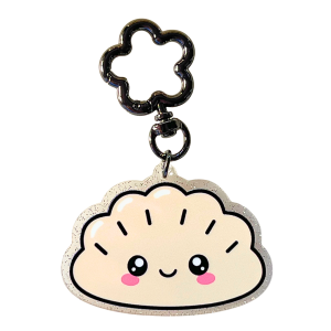 BHM13 Brelok breloczek akrylowy z brokatem Hand Made Pierożek falbanka Pieróg pierogi