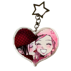 BHM15 Brelok breloczek akrylowy 10cm Hand Made Nana & Hachi pixel heart