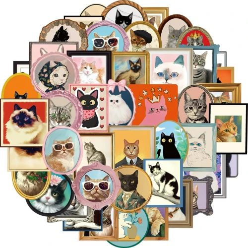 W249 Naklejki STICKER BOMB WLEPY wlepki koty kotki ramki 50szt