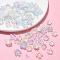 KLZ100 Zestaw efekt syrenki koraliki kwiatuszki opalizujące 120szt. box