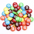KOK188 Koraliki akrylowe ŻYWICA m&amp;m cukierki m&amp;m's 14mm kolorowe miks 5szt
