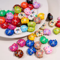 KOK189 Koraliki akrylowe ciastko m&amp;m cukierki m&amp;m's 22mm kolorowe miks 5szt