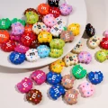 KOK189 Koraliki akrylowe ciastko m&amp;m cukierki m&amp;m's 22mm kolorowe miks 5szt