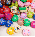 KOK189 Koraliki akrylowe ciastko m&amp;m cukierki m&amp;m's 22mm kolorowe miks 5szt