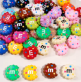 KOK189 Koraliki akrylowe ciastko m&amp;m cukierki m&amp;m's 22mm kolorowe miks 5szt