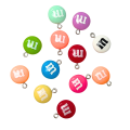 ZAW268 Zawieszki akrylowe m&amp;m M&amp;M's cukierki 5szt miks do bransoletek
