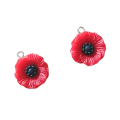 ZAW269 Zawieszki akryl żywica maki mak czerwone kwiaty MACZKI 2szt