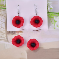 ZAW269 Zawieszki akryl żywica maki mak czerwone kwiaty MACZKI 2szt