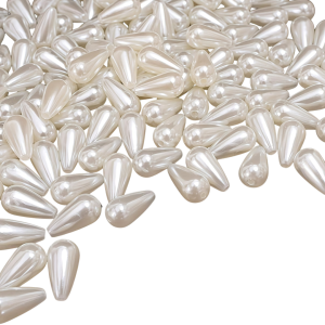 PER29 Koraliki akrylowe perłowe łezka kropelka łezki 14mm kremowe 30szt