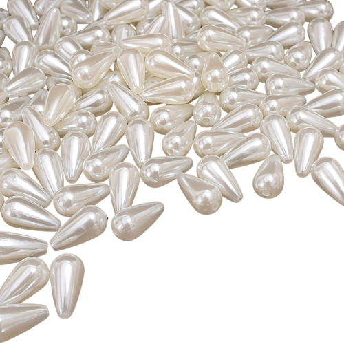 PER29 Koraliki akrylowe perłowe łezka kropelka łezki 14mm kremowe 30szt