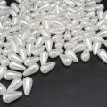 PER30 Koraliki akrylowe perłowe łezka kropelka łezki 14mm białe 30szt