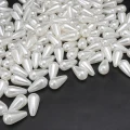 PER30 Koraliki akrylowe perłowe łezka kropelka łezki 14mm białe 30szt