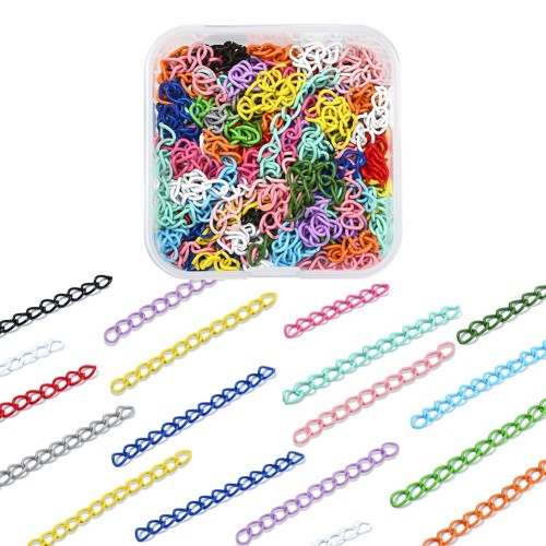 LAN7 Zestaw łańcuszek łańcuszki dystansowe przedłużanie 100szt kolor box