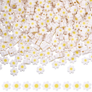 FIM5 Koraliki FIMO stokrotki daisy STOKROTKA kwiatki kwiatuszki 20szt