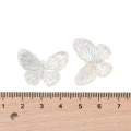 KOK190 Koraliki zawieszka MOTYL MOTYLKI clear AB OPALIZUJĄCE 27mm 10szt
