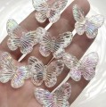 KOK190 Koraliki zawieszka MOTYL MOTYLKI clear AB OPALIZUJĄCE 27mm 10szt