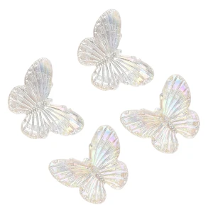 KOK190 Koraliki zawieszka MOTYL MOTYLKI clear AB OPALIZUJĄCE 27mm 10szt