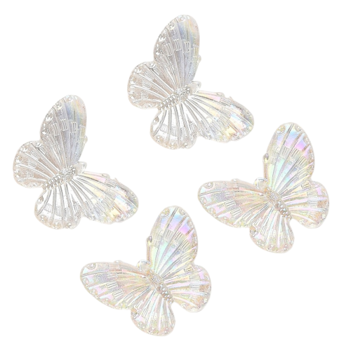 KOK190 Koraliki zawieszka MOTYL MOTYLKI clear AB OPALIZUJĄCE 27mm 10szt