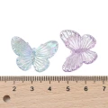 KOK191 Koraliki zawieszka MOTYL MOTYLKI kolorowe AB OPALIZUJĄCE 27mm 10szt