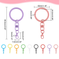 BRE74 Baza breloka breloczek kolorowe mix kółko obrotowe karabinek 9szt