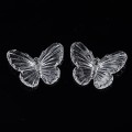 KOK192 Koraliki zawieszka MOTYL duże MOTYLKI clear przezroczyste 41mm 5szt