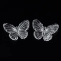 KOK192 Koraliki zawieszka MOTYL duże MOTYLKI clear przezroczyste 41mm 5szt