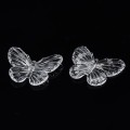 KOK192 Koraliki zawieszka MOTYL duże MOTYLKI clear przezroczyste 41mm 5szt