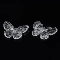 KOK192 Koraliki zawieszka MOTYL duże MOTYLKI clear przezroczyste 41mm 5szt
